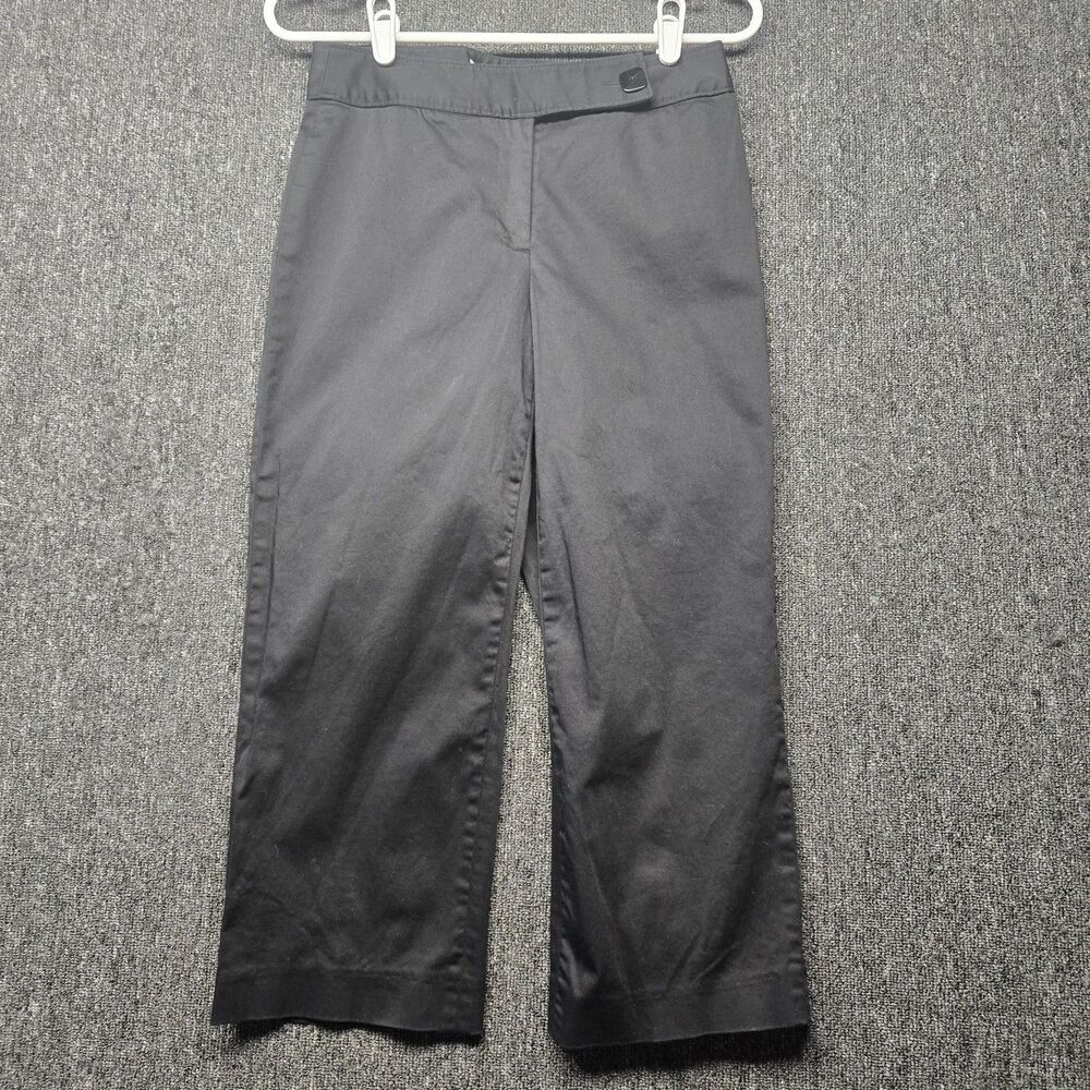 Judith Hart Petites Capri Pants Womens 4P Black Mid Rise Stretch Casual